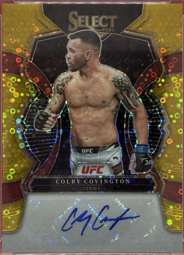 Colby Covington 2023 Panini Select UFC Signatures #19 Gold Disco