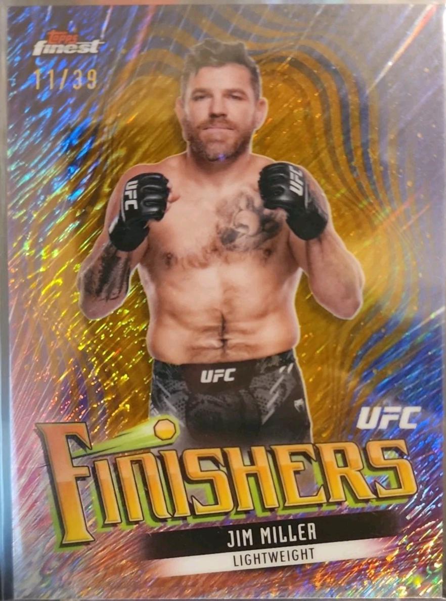 Jim Miller 2024 Topps Finest UFC Finishers #FIN-3 Gold Shimmer Refractor