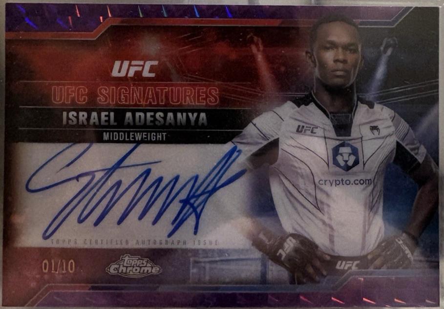Israel Adesanya 2025 Topps Chrome UFC UFC Signatures #SIG-IA Geometric Black Refractor