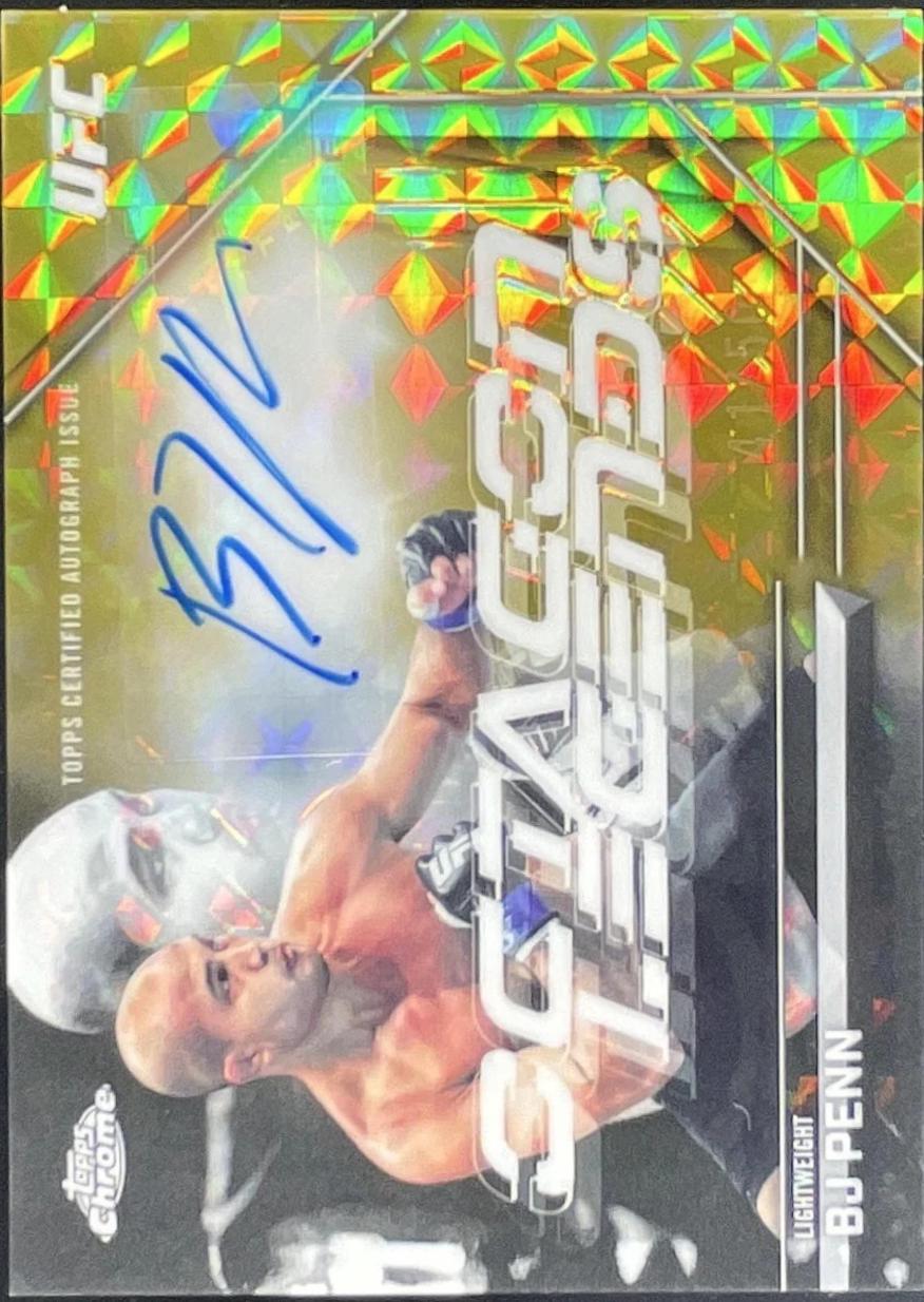 BJ Penn 2026 Topps Chrome UFC Octagon Legends Autographs #OLA-BJ Gold Geometric Refractor