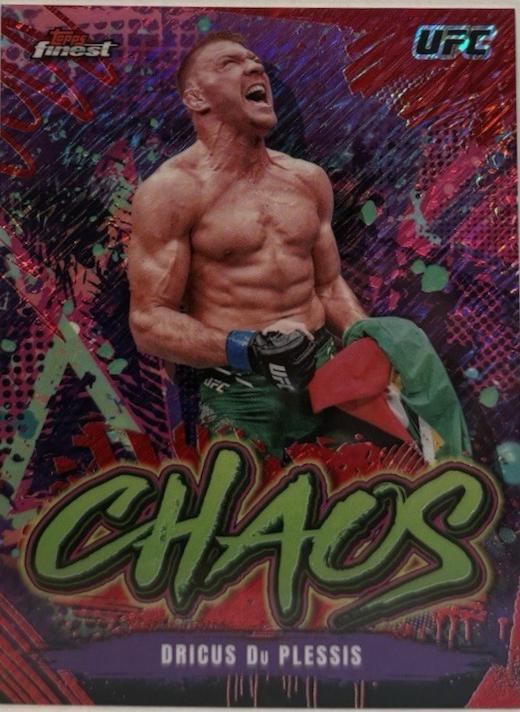 Dricus Du Plessis 2024 Topps Finest UFC Chaos #CHA-18 Red Shimmer Refractor