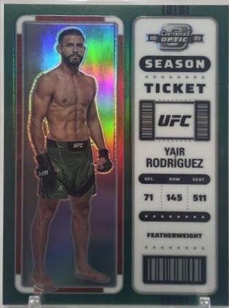 Yair Rodríguez 2023 Panini Chronicles UFC Base Contenders Optic Season Ticket #366 Green