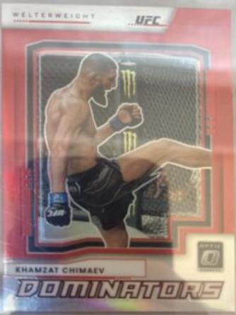 Khamzat Chimaev 2022 Panini Donruss Optic UFC Dominators #23 Red