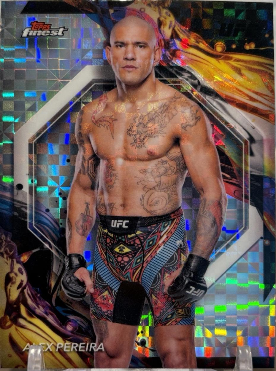 Alex Pereira 2024 Topps Finest UFC Base Uncommon #101 Checkerboard Refractor