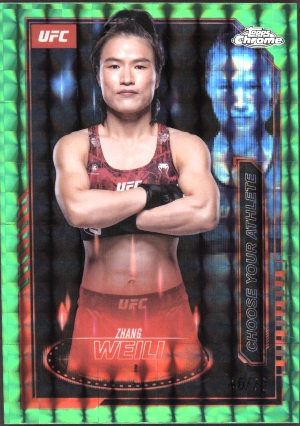 Zhang Weili 2025 Topps Chrome UFC Mission Control #MCL-10 Geometric Green Refractor