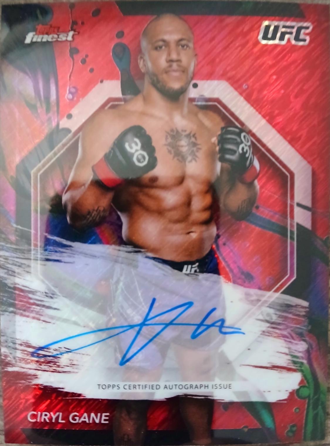 Ciryl Gane 2024 Topps Finest UFC Finest Autographs #FA-CLG Black Refractor