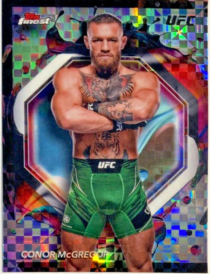 Conor McGregor 2024 Topps Finest UFC Base Rare #201 Checkerboard Refractor