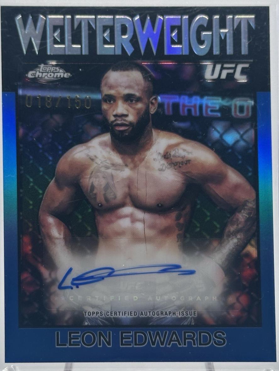 Leon Edwards 2026 Topps Chrome UFC 1986 Topps Signatures #86S-LE Superfractor