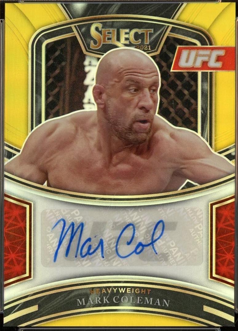 Mark Coleman 2021 Panini Select UFC Signatures #21 Gold Prizms