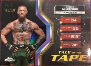 Conor McGregor 2024 Topps Chrome UFC Tale of the Tape #TFT-17 Black Refractor