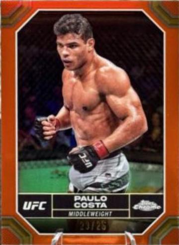 Paulo Costa 2024 Topps Chrome UFC Base #154 Orange Refractor