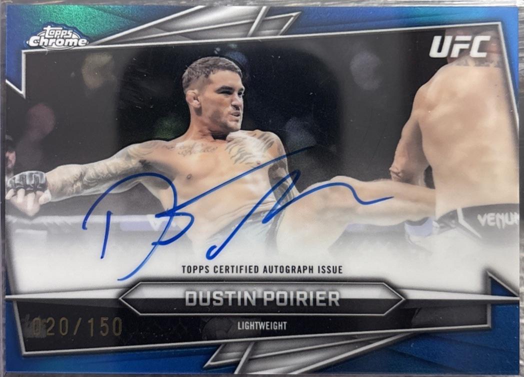 Dustin Poirier 2026 Topps Chrome UFC Base Autographs #BAV-DP Blue Refractor