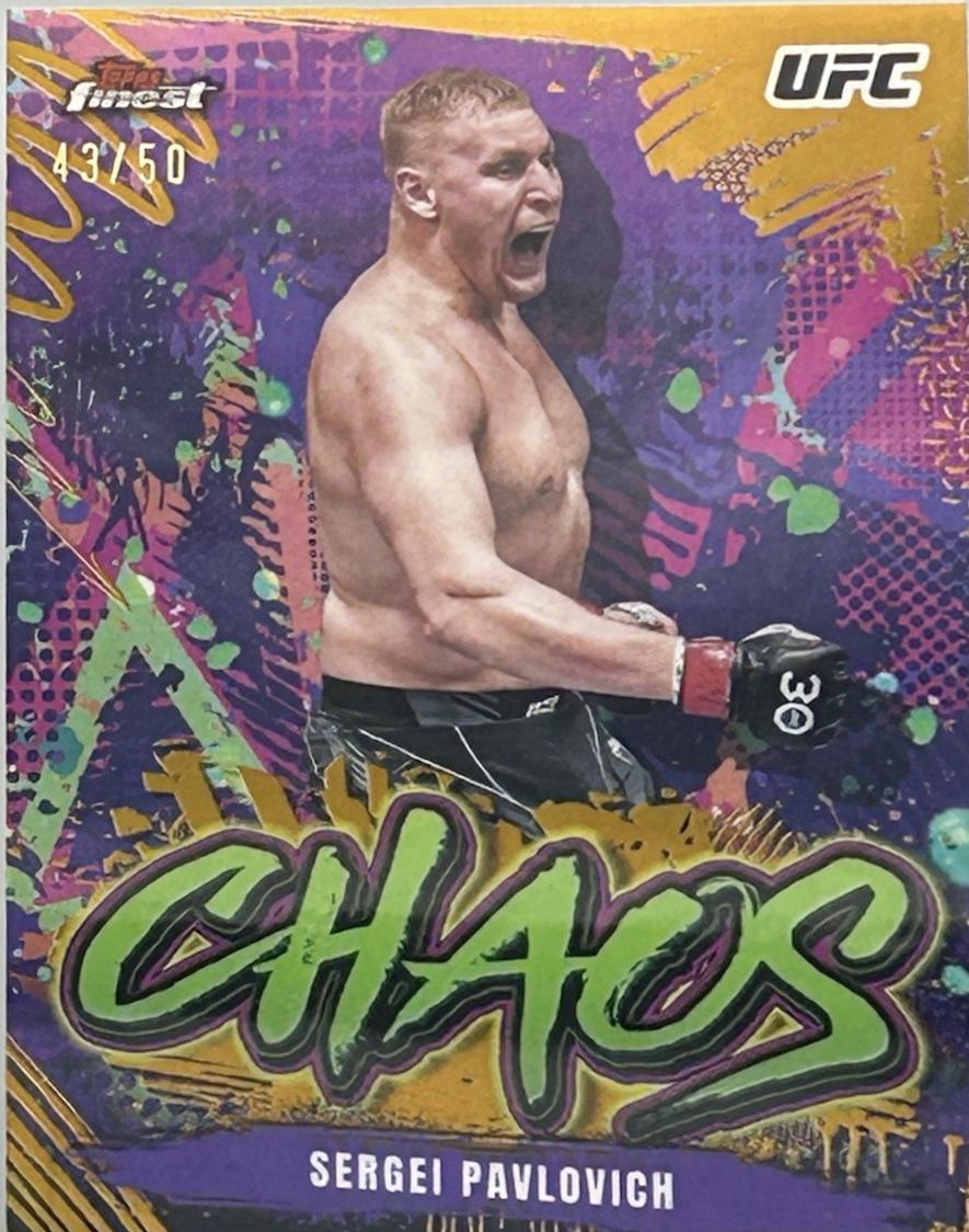 Sergei Pavlovich 2024 Topps Finest UFC Chaos #CHA-17 Gold Refractor