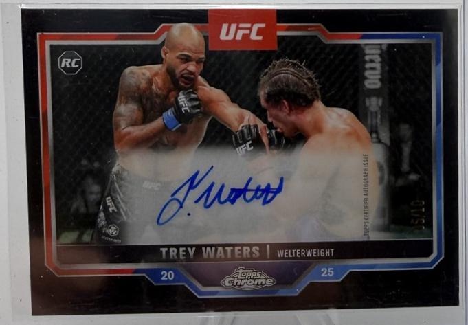 Trey Waters 2025 Topps Chrome UFC Chrome Rookie Autographs #CRA-TW Black Refractor