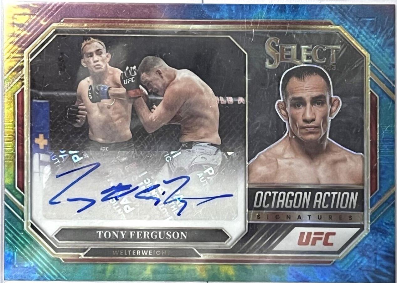 Tony Ferguson 2023 Panini Select UFC Octagon Action Signatures #9 Tie-Dye