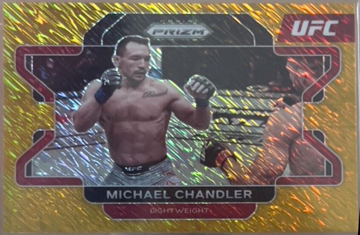 Michael Chandler 2022 Panini Prizm UFC Base #8 Gold Shimmer