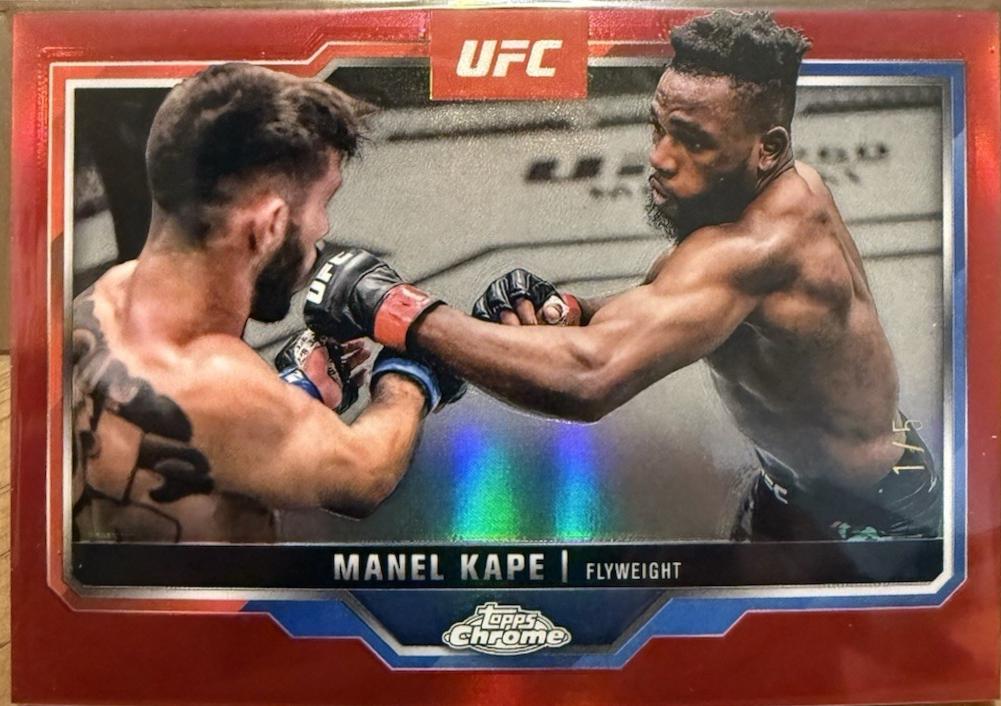Manel Kape 2025 Topps Chrome UFC Base #58 Red Refractor