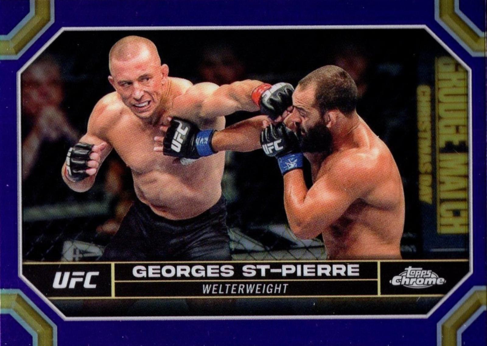 Georges St-Pierre 2024 Topps Chrome UFC Base #68 Purple Refractor