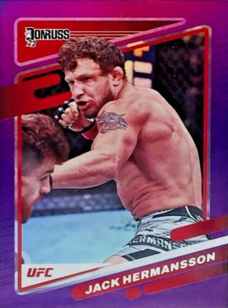 Jack Hermansson 2022 Panini Donruss UFC Base #21 Purple Flood