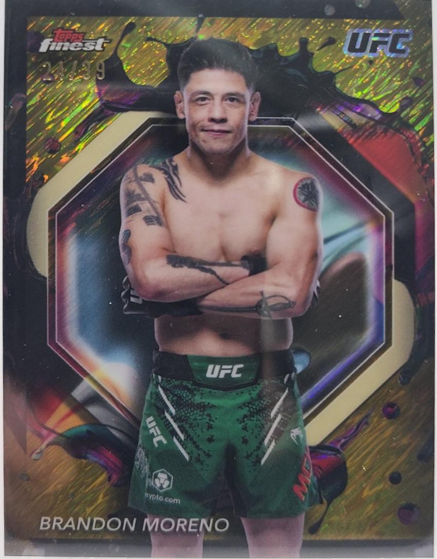 Brandon Moreno 2024 Topps Finest UFC Base Rare #255 Gold Shimmer Refractor