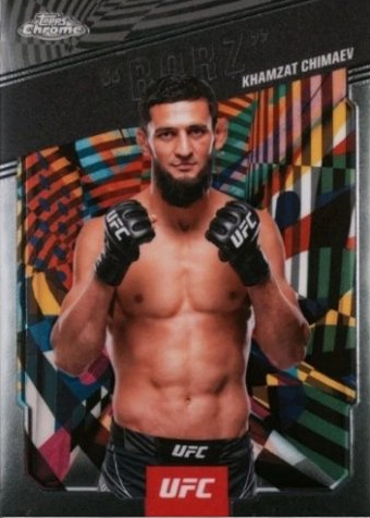 Khamzat Chimaev 2025 Topps Chrome UFC AKA #AKA-2 Geometric Aqua Refractor