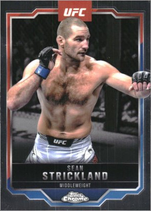 Sean Strickland 2025 Topps Chrome UFC Base #74 Purple Geometric Refractor