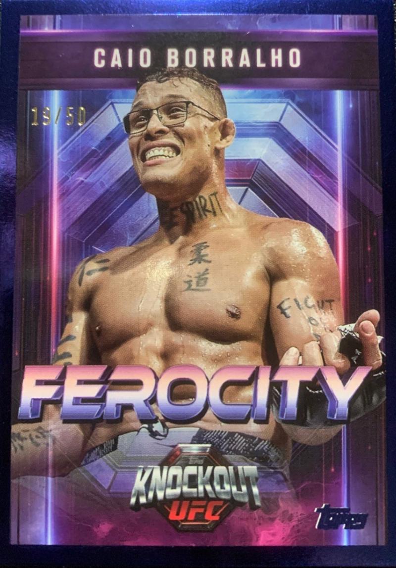 Caio Borralho 2025 Topps Knockout UFC Ferocity #FE-21 Blue