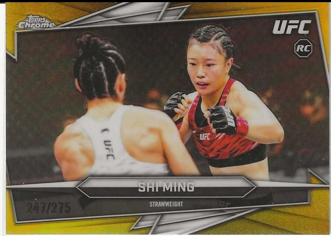 Shi Ming 2026 Topps Chrome UFC Base #129 Yellow Refractor
