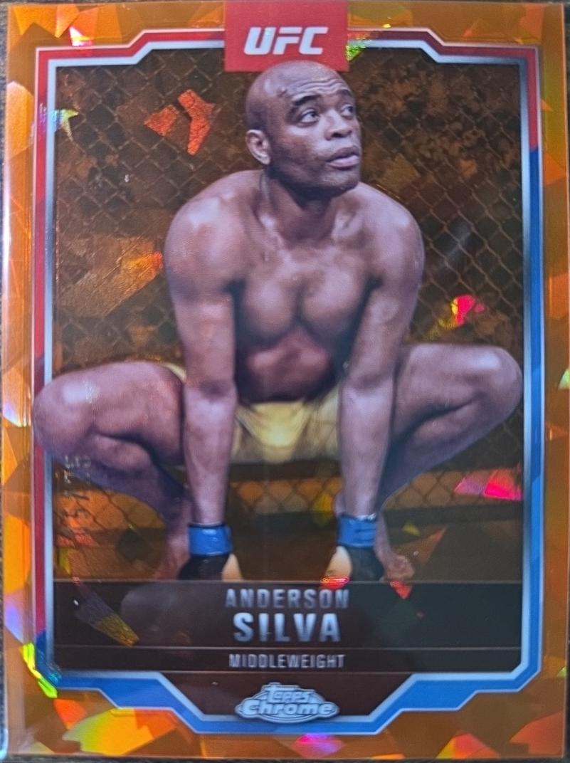 Anderson Silva 2025 Topps Chrome Sapphire UFC Base Sapphire #44 Orange Sapphire