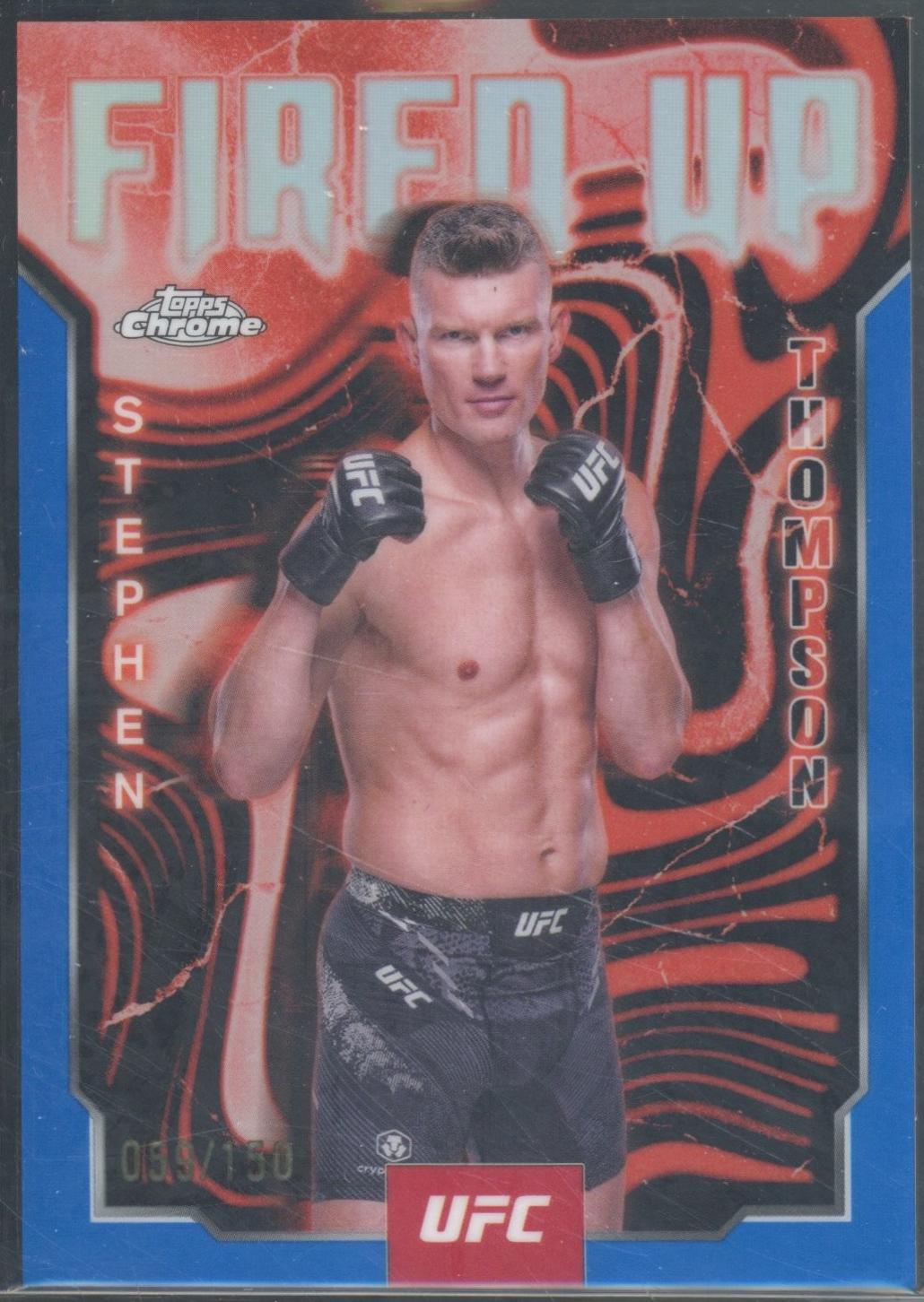 Stephen Thompson 2025 Topps Chrome UFC Fired Up #FUP-7 Blue Refractor