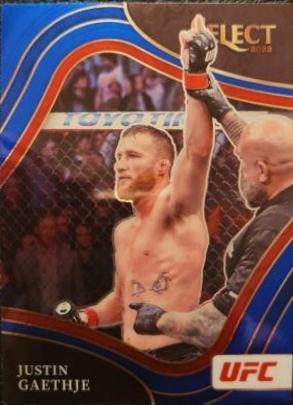 Justin Gaethje 2022 Panini Select UFC Octagonside #285 Blue Prizm