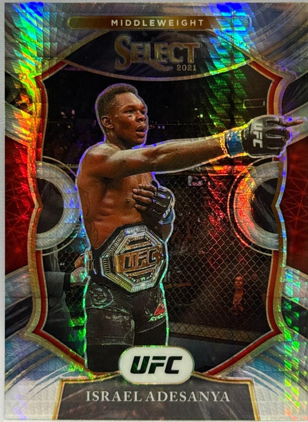 Israel Adesanya 2021 Panini Select UFC Concourse #64 Lucky Envelopes