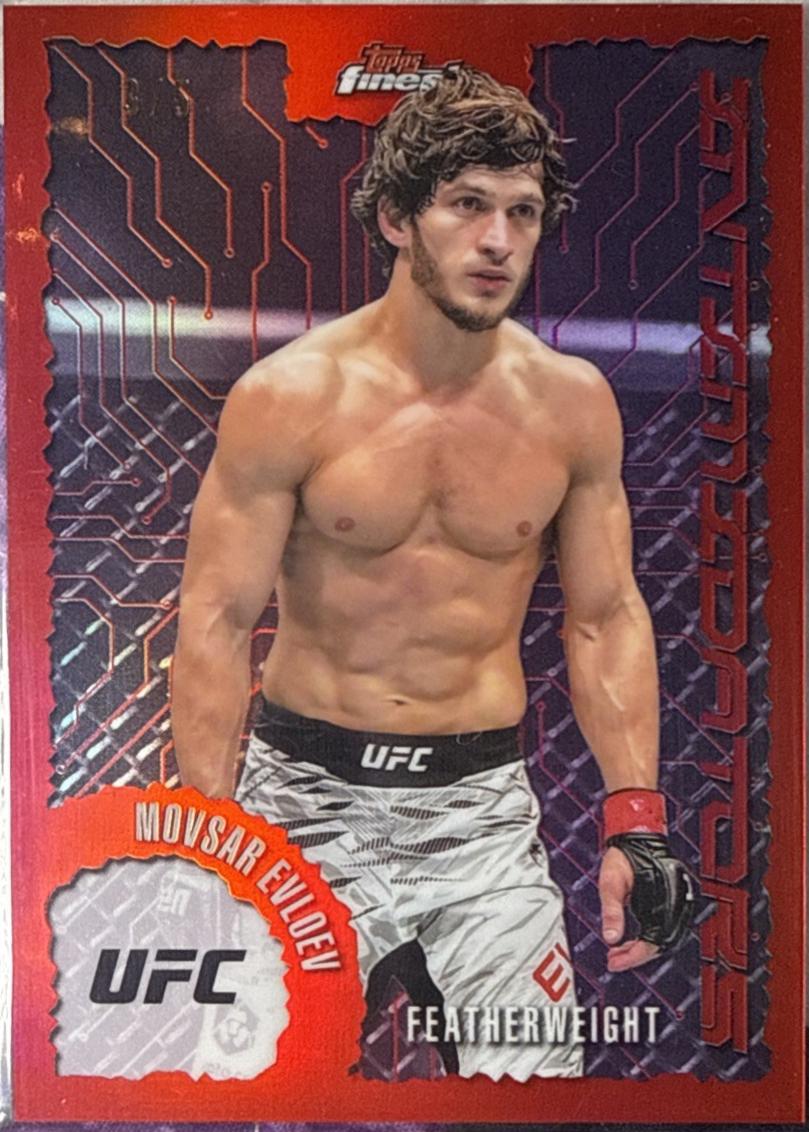 Movsar Evloev 2025 Topps Finest UFC Intimidators #IT-27 Red Refractor