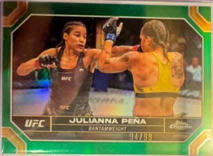 Julianna Peña 2024 Topps Chrome UFC Base #102 Green Refractor