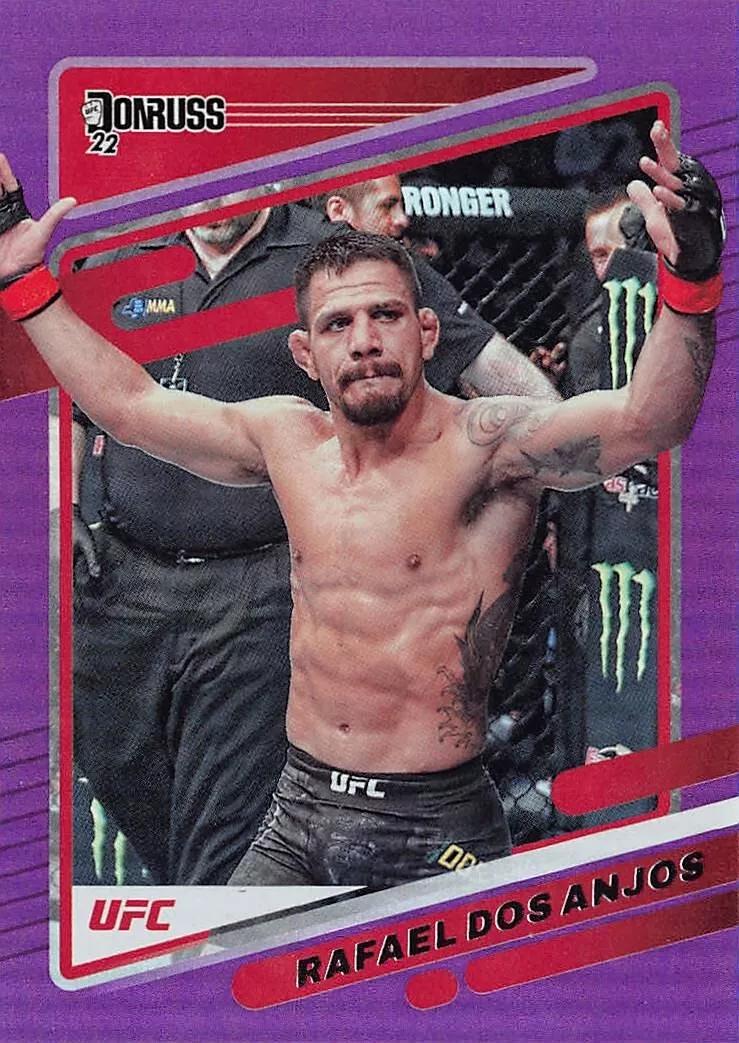 Rafael Dos Anjos 2022 Panini Donruss UFC Base #96 Purple Flood
