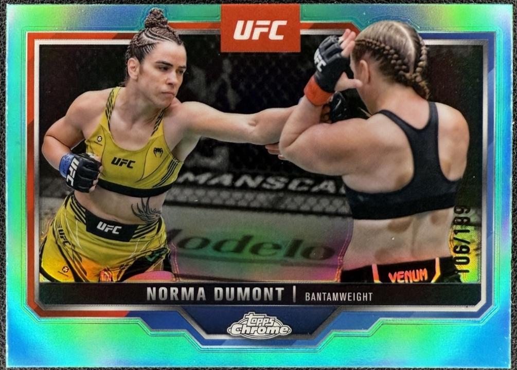 Norma Dumont 2025 Topps Chrome UFC Base #195 Aqua Refractor