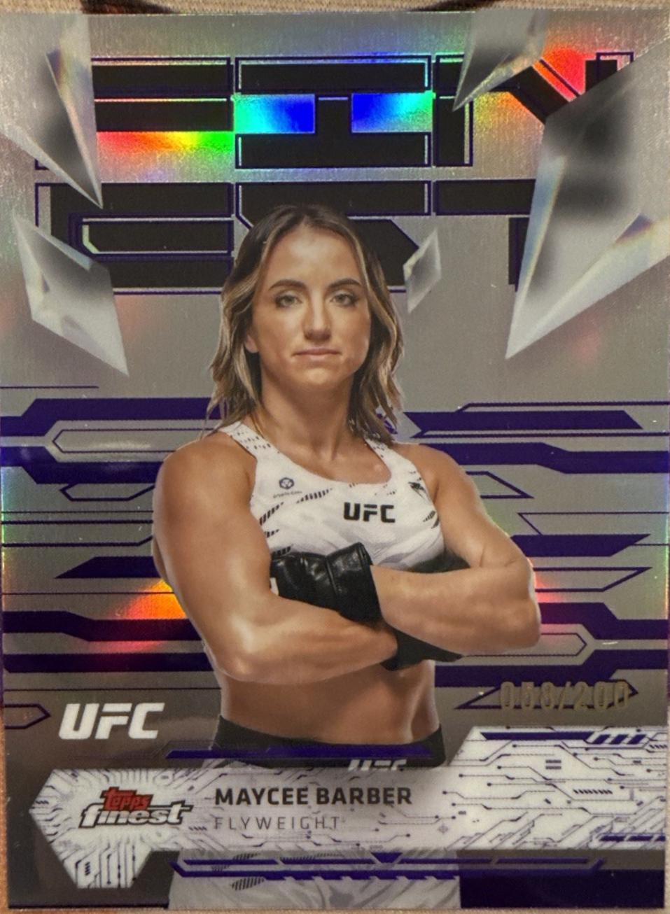 Maycee Barber 2025 Topps Finest UFC Base Uncommon #151 Purple Refractor