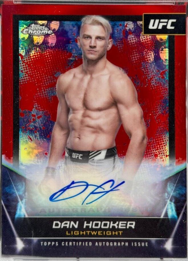 Dan Hooker 2024 Topps Chrome UFC UFC Signatures #FNA-DHO Red Refractor
