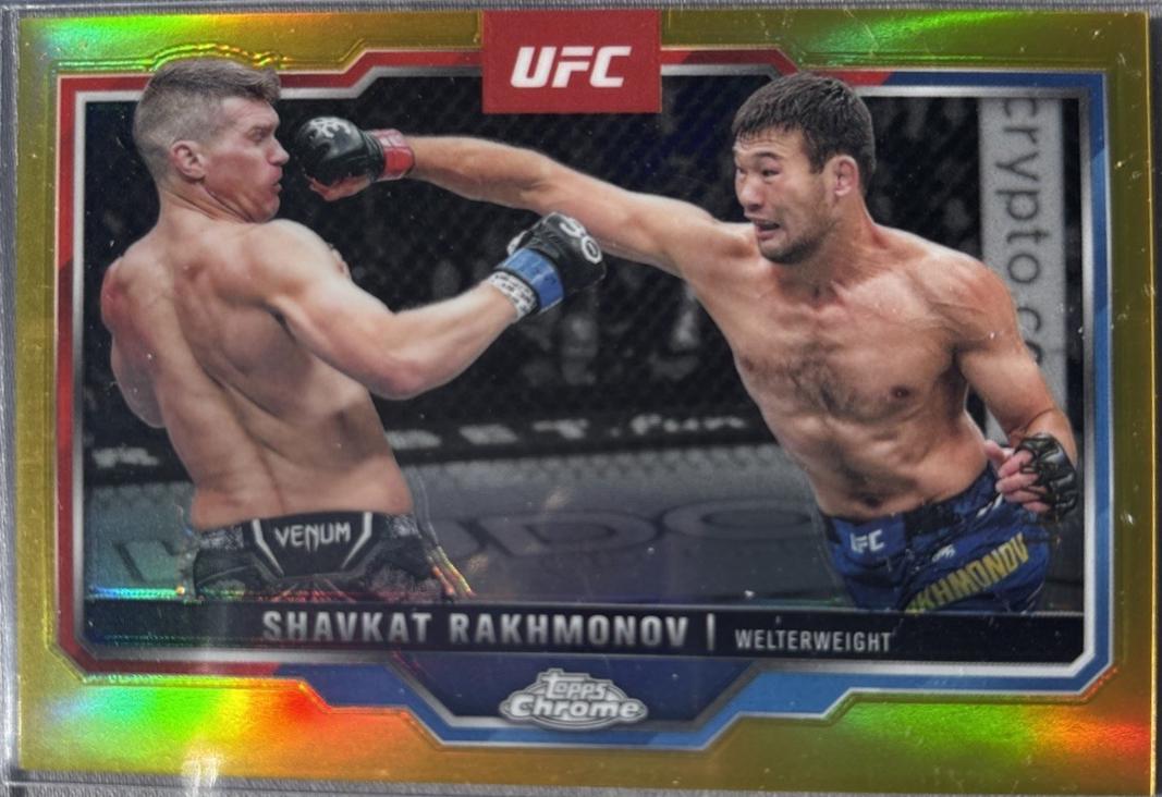 Shavkat Rakhmonov 2025 Topps Chrome UFC Base #125 Gold Refractor