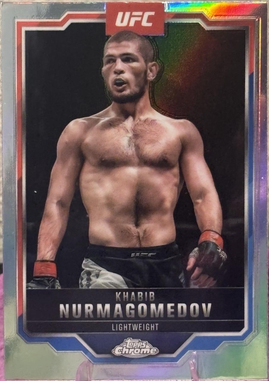 Khabib Nurmagomedov 2025 Topps Chrome UFC Base #36 X-Fractor