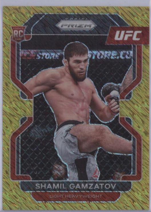 Shamil Gamzatov 2022 Panini Prizm UFC Base #182 Gold Shimmer