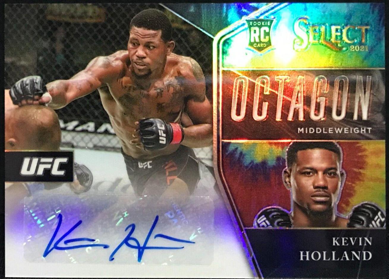 Kevin Holland 2021 Panini Select UFC Octagon Action Signatures #28 Tie Dye Prizms