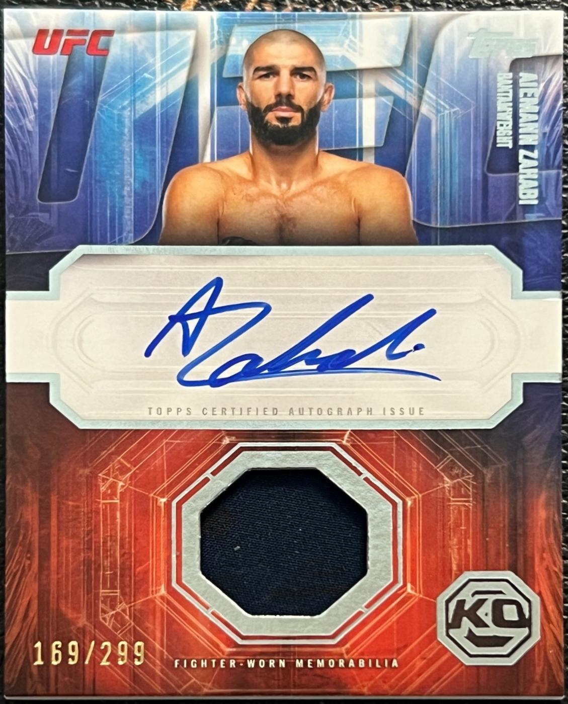 Aiemann Zahabi 2026 Topps Knockout UFC Knockout Autograph Relics #KAR-AZ Blue
