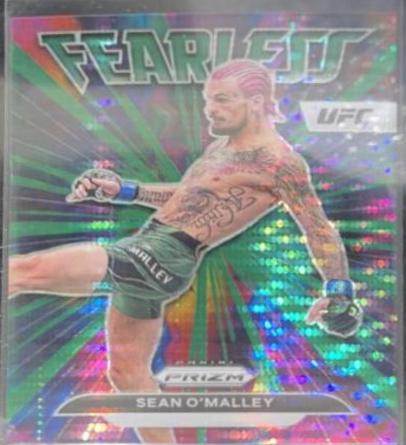 Sean O'Malley 2023 Panini Prizm UFC Fearless #3 Green Pulsar