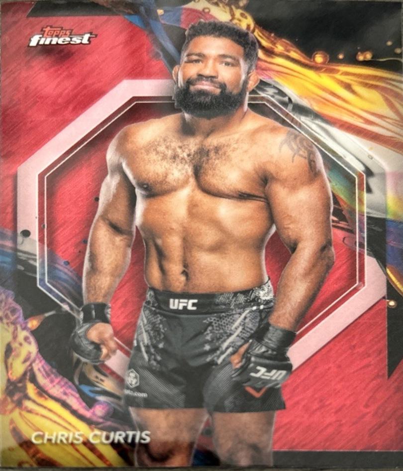 Chris Curtis 2024 Topps Finest UFC Base Uncommon #130 Red Shimmer Refractor
