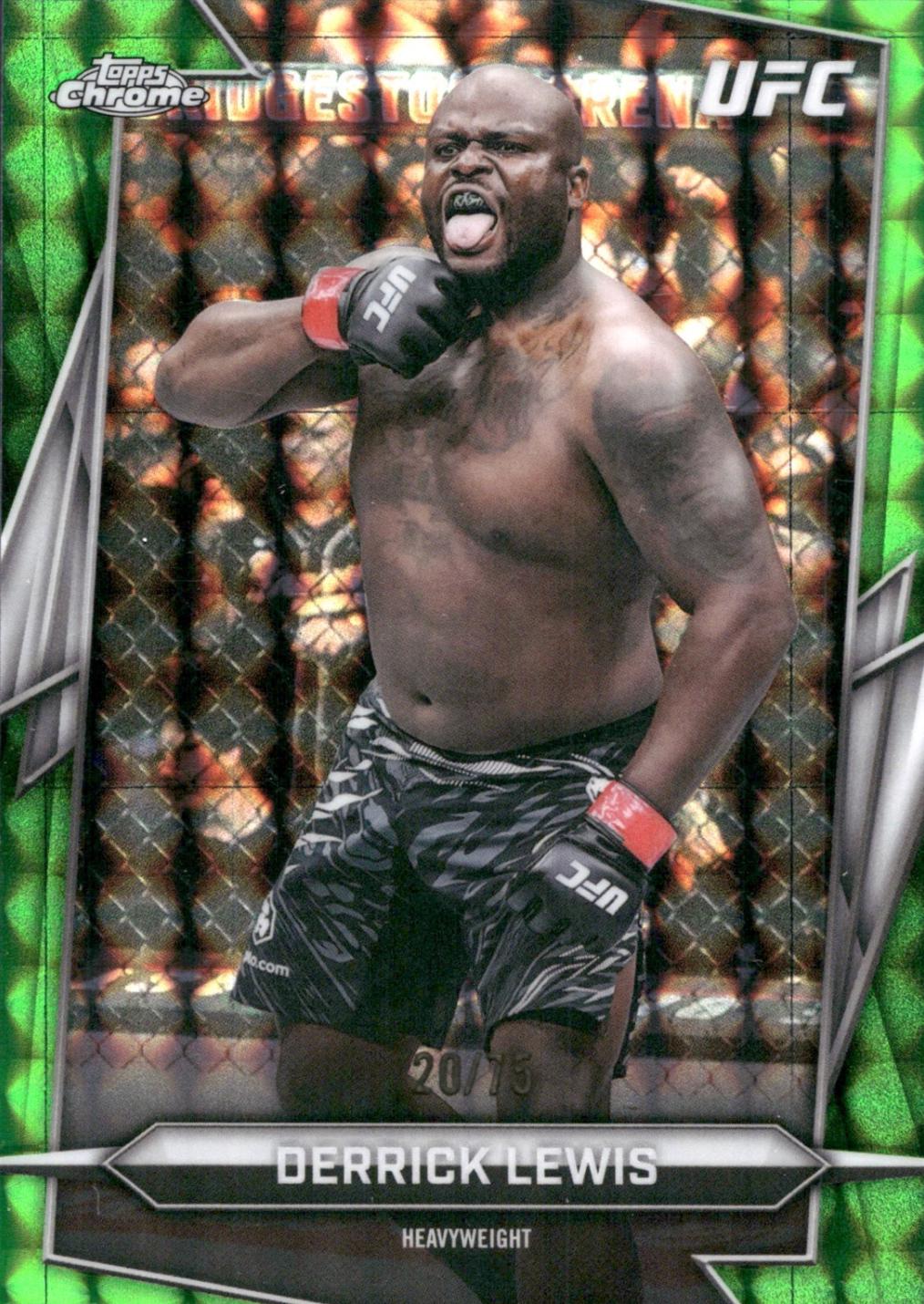 Derrick Lewis 2026 Topps Chrome UFC Base #82 Green Geometric Refractor