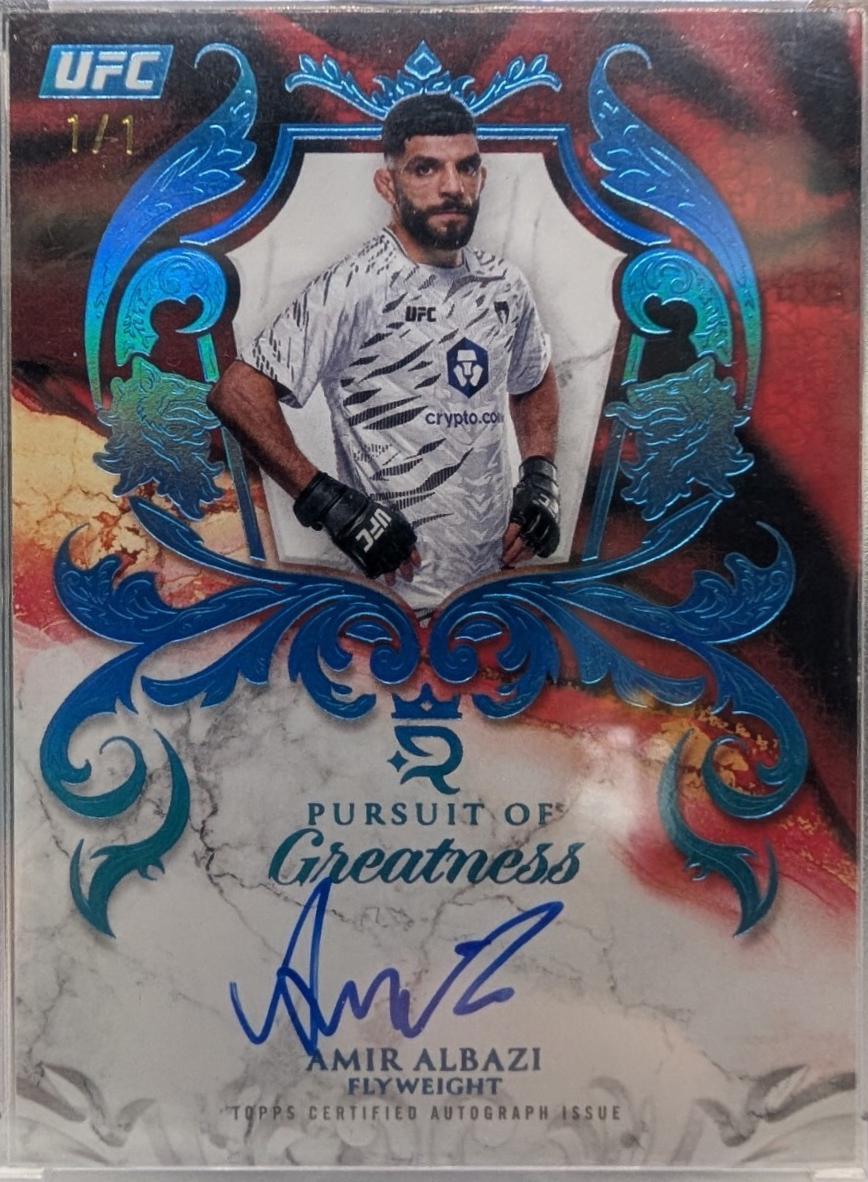 Amir Albazi 2025 Topps Royalty UFC Pursuit of Greatness Signatures #POG-AA Platinum