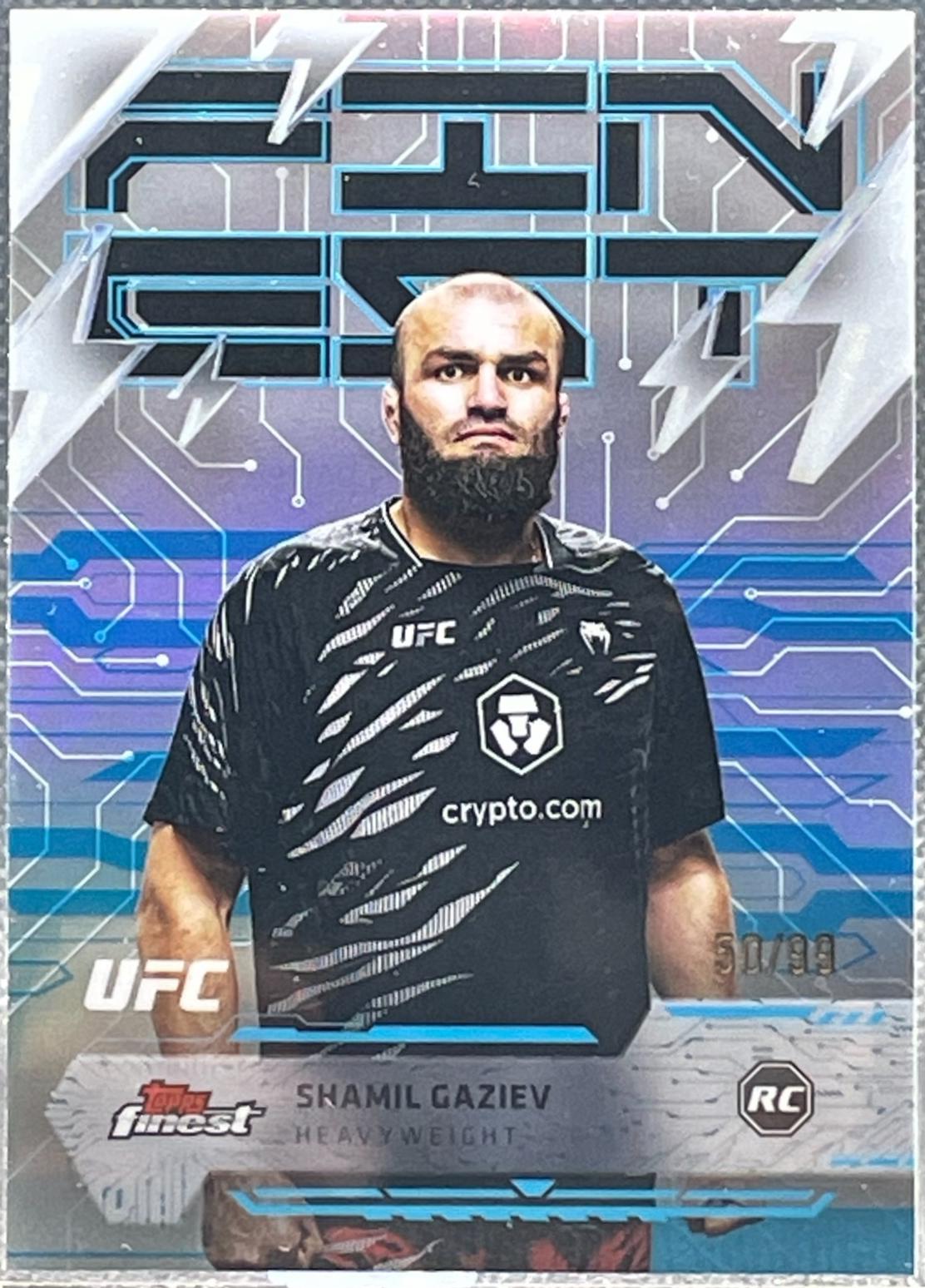 Shamil Gaziev 2025 Topps Finest UFC Base Rare #208 Blue Refractor
