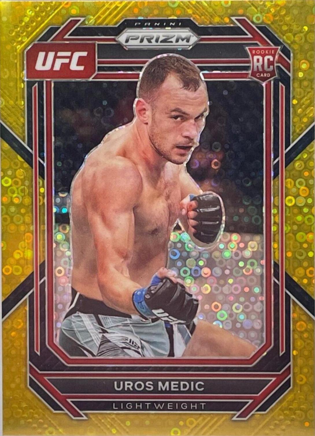 Uros Medic 2023 Panini Prizm UFC Base #158 Gold