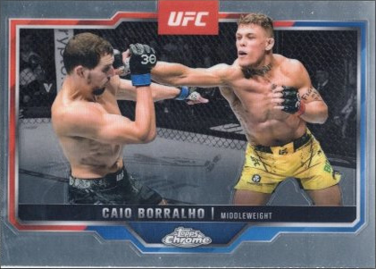 Caio Borralho 2025 Topps Chrome UFC Base #49 Red RayWave